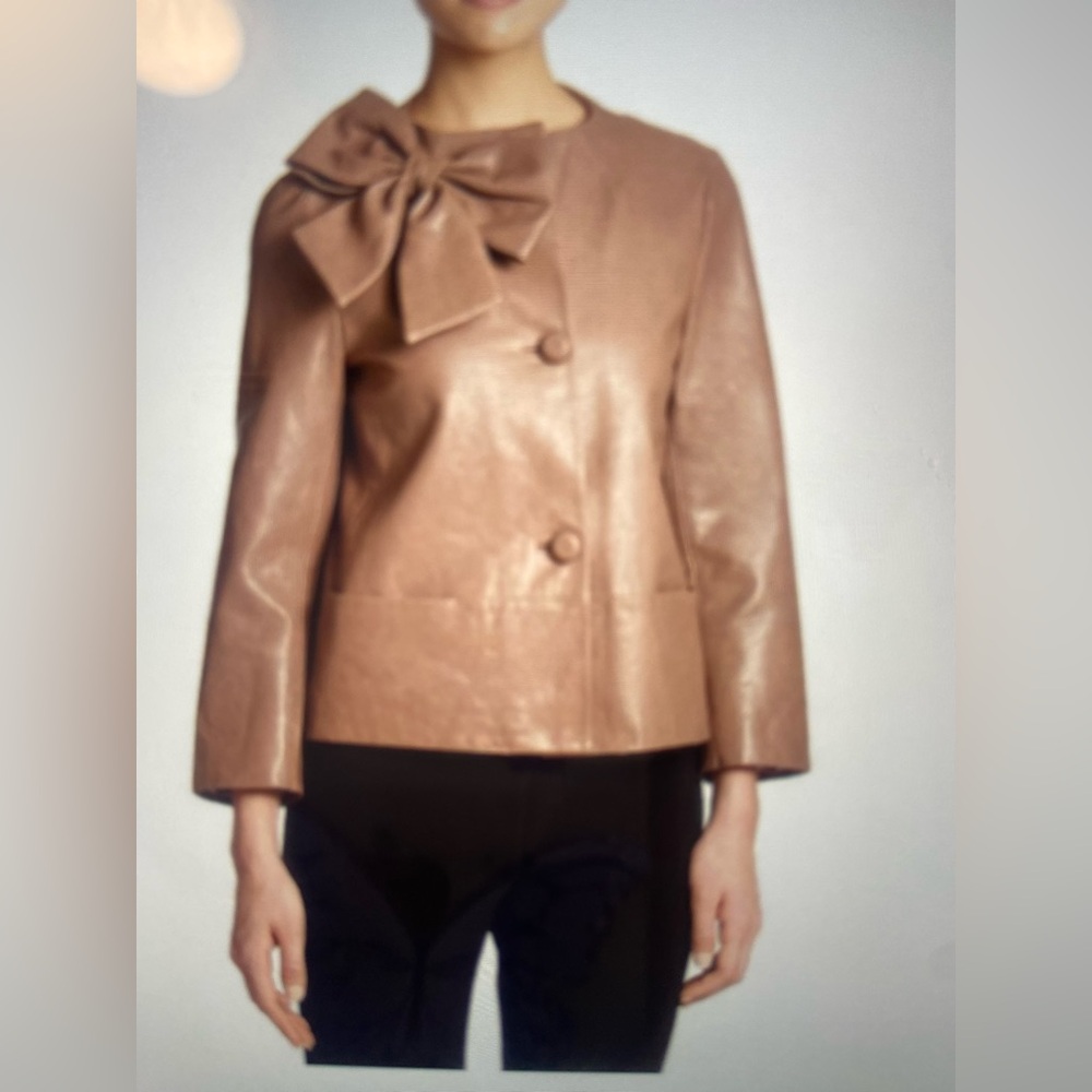 Kate Spade Dorothy Tan Blazer with Bow Accent